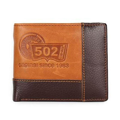 Genuine Leather Brand Casual Zipper Men's Leather Purse