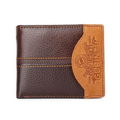Genuine Leather Brand Casual Zipper Men's Leather Purse