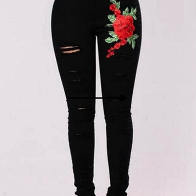 Elastic Stretch embroidery sexy Jeans
