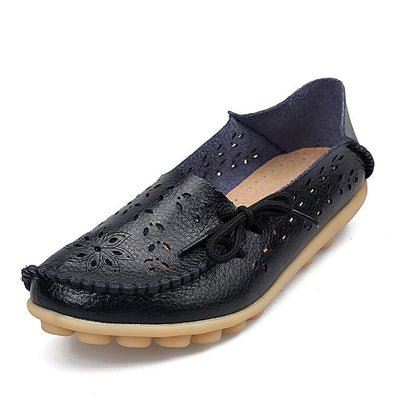 Lace-up Genuine Leather Women Flats Shoe F
