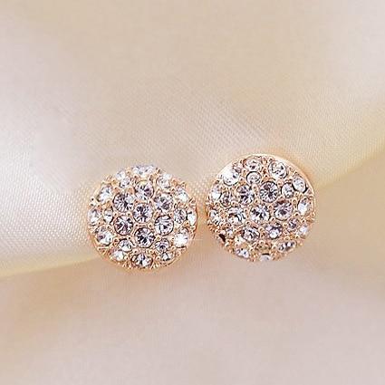 Gold Crystal Stud Earring for Women