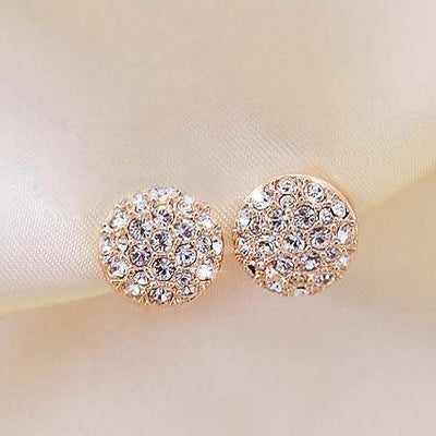 Gold Crystal Stud Earring for Women