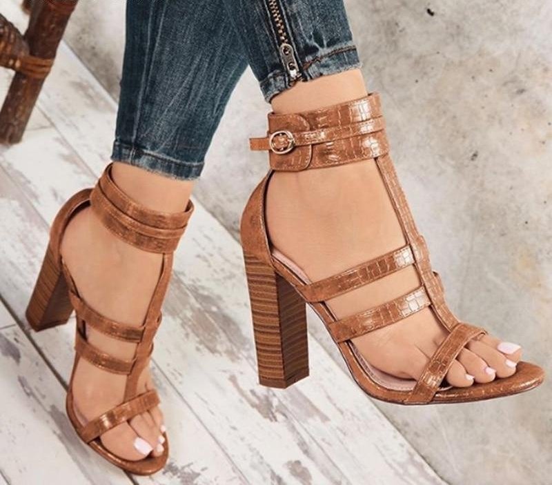 Women Ankle Strap Gladiator Heels High Sandals