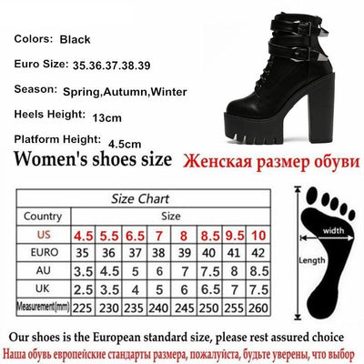 Women High Heels Platform Boots