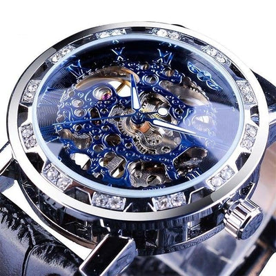 Black Golden Retro Luminous Hands Fashion Diamond Display Men's Watch