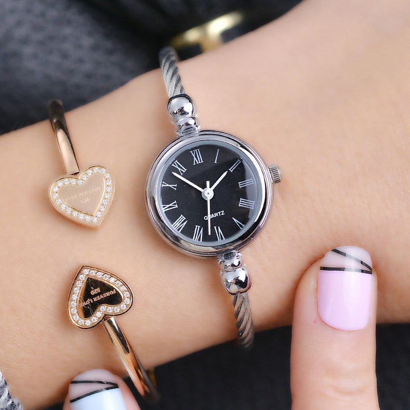 Simple silver women watches