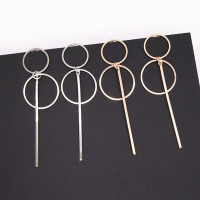 Long Section Tassel Pendant Size Circle Earrings