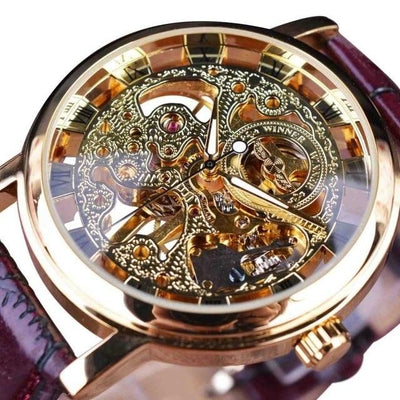 Transparent Golden Case Luxury Watch
