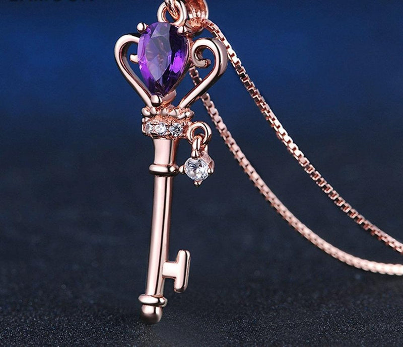 Crown Key Pendant Necklace