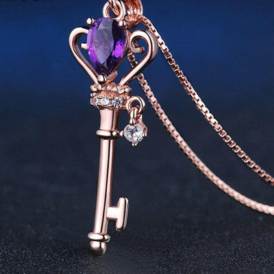 Crown Key Pendant Necklace