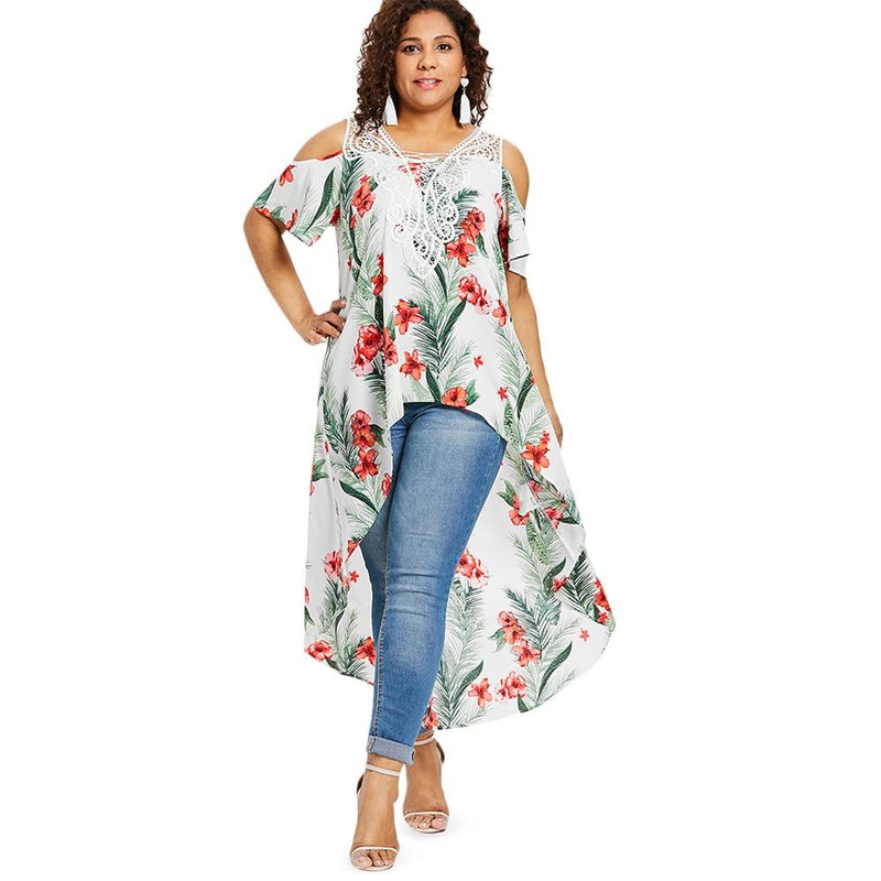 Plus Size Tropical Floral Maxi dress