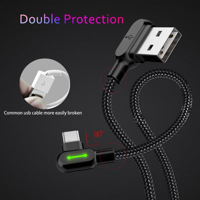 USB Type C 90 Fast Charging usb c cable Type-c Data Cord Android Charger
