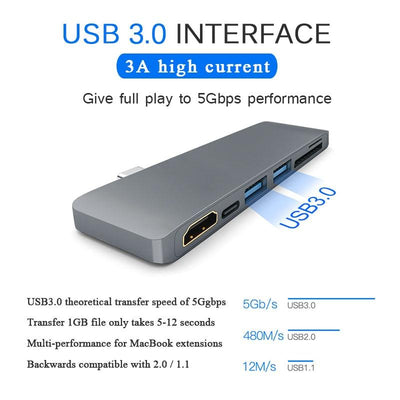 USB-C Aluminum 4K USB C Hub HDMI Type C