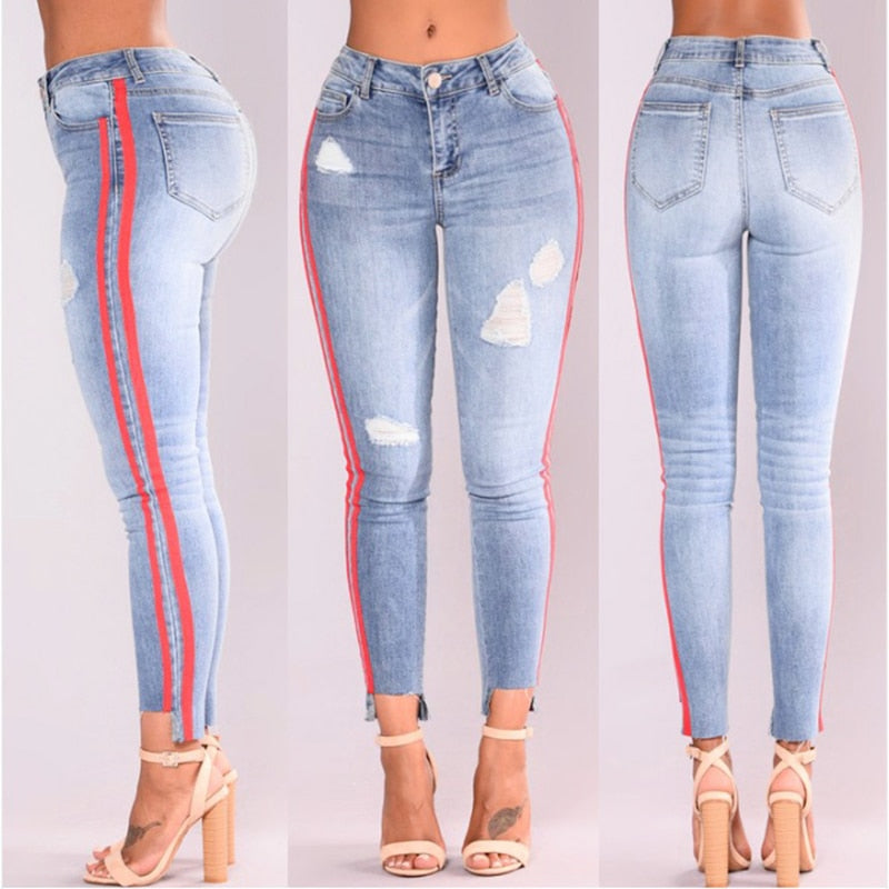 Classic High Waist Skinny Stretch Pencil Denim Pants