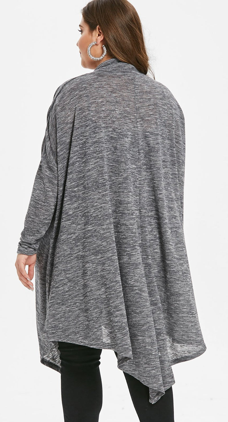 Women T Shirts Plus Size Cowl Neck Space Dyed Top