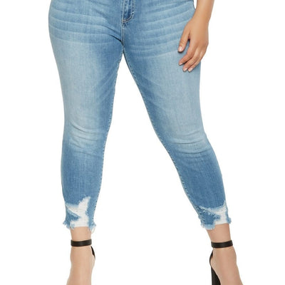 Plus size Push Up Ripped Vintage Stretch Jeans