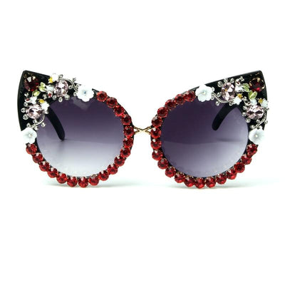 Cat Eyes Rhinestone Decoration Sunglasses