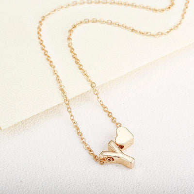 Tiny gold initial necklace gold letter necklace