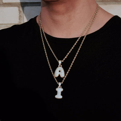 A-Z Custom Name Necklaces & Pendant Chain For Hip Hop Men & Women