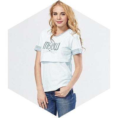 100%Cotton Nursing T-shirt Simple Breastfeeding