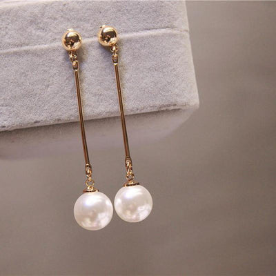 Imitation Pearl Tassel Earrings