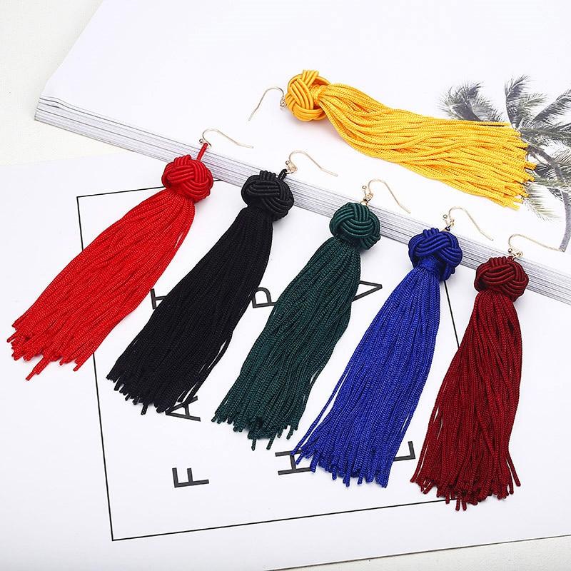 New Bohemian Colors Tassel  Earrings