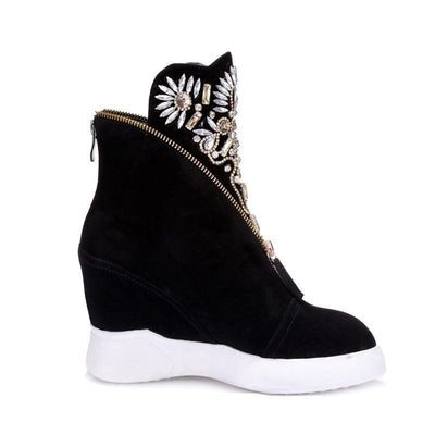 Women's cow suede leather ankle boots