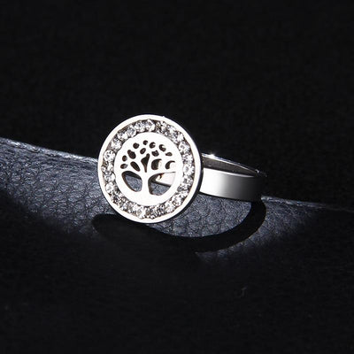 Crystal Tree Classical Stainless Steel Rings For Women