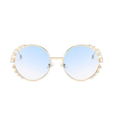 Luxury Round Women Sunglasses Pearl Decoration