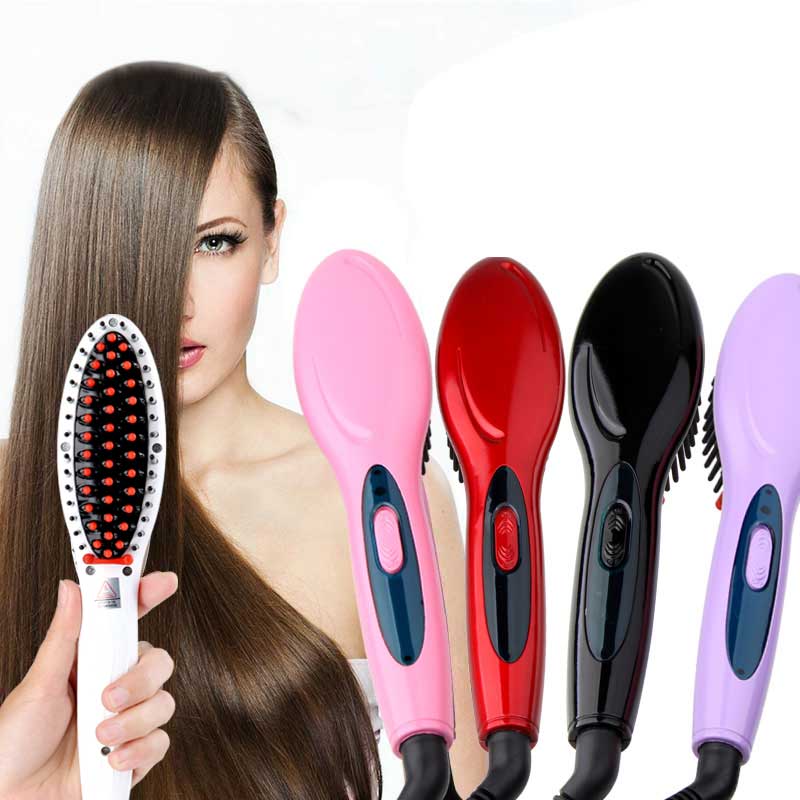 Electric hair straightener brush