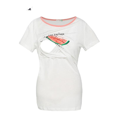 100%Cotton Nursing T-shirt Simple Breastfeeding