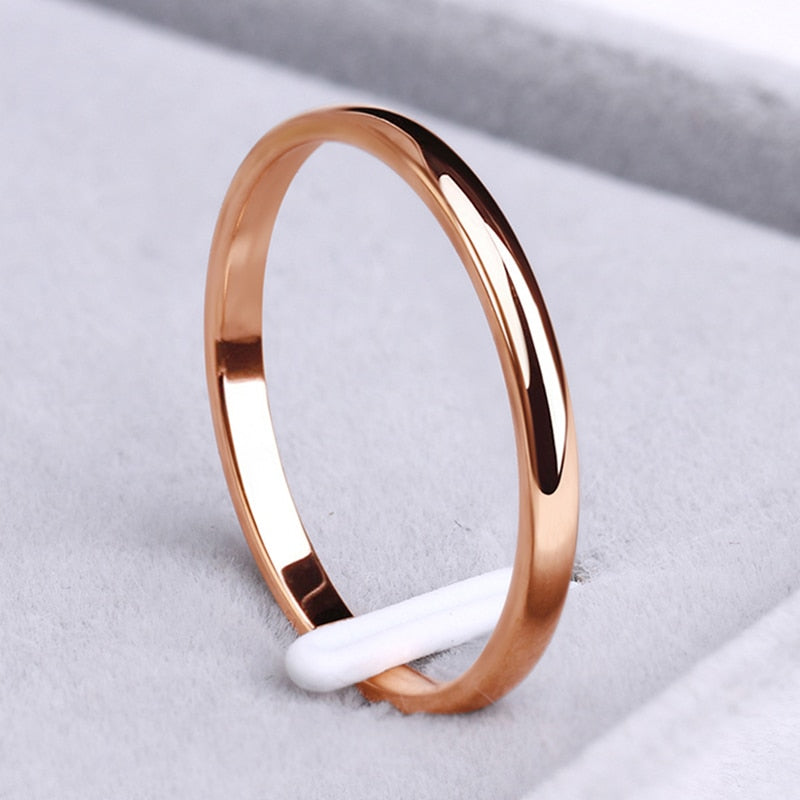 Titanium Stainless Steel Rings Rose Gold