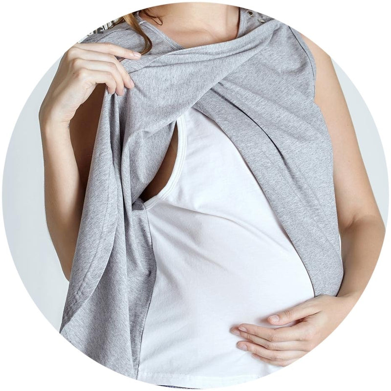 Two Layers Maternity Nursing Tops For Pregnant Women