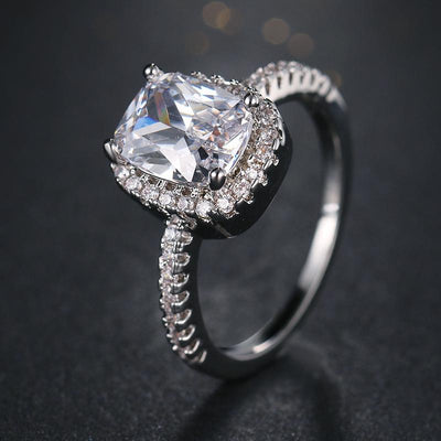 White Silver Filled Wedding Ring