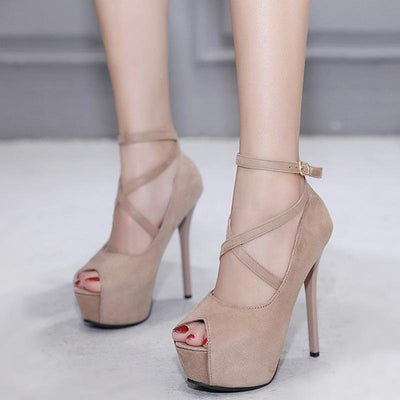 Women Pumps high heels sexy Peep toe