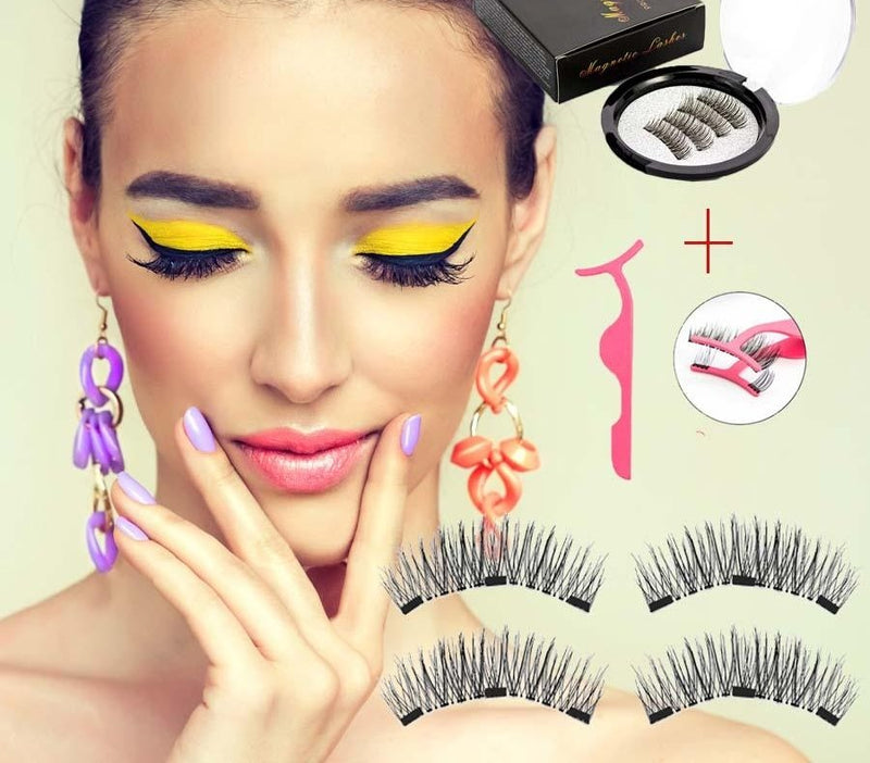 Magnetic eyelashes with eyelashes applicator