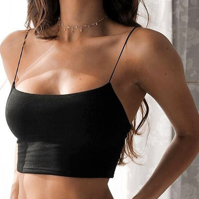 Sleeveless Straps Tank Top Solid Fitness Lady Camisole
