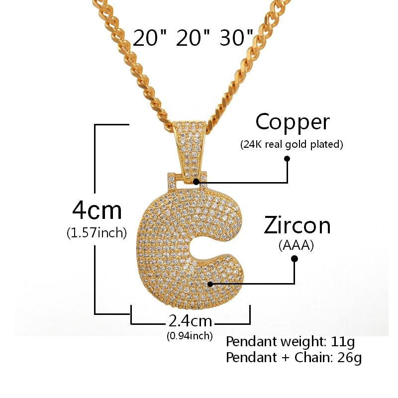 A-Z Custom Name Necklaces & Pendant Chain For Hip Hop Men & Women
