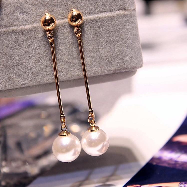 Imitation Pearl Tassel Earrings