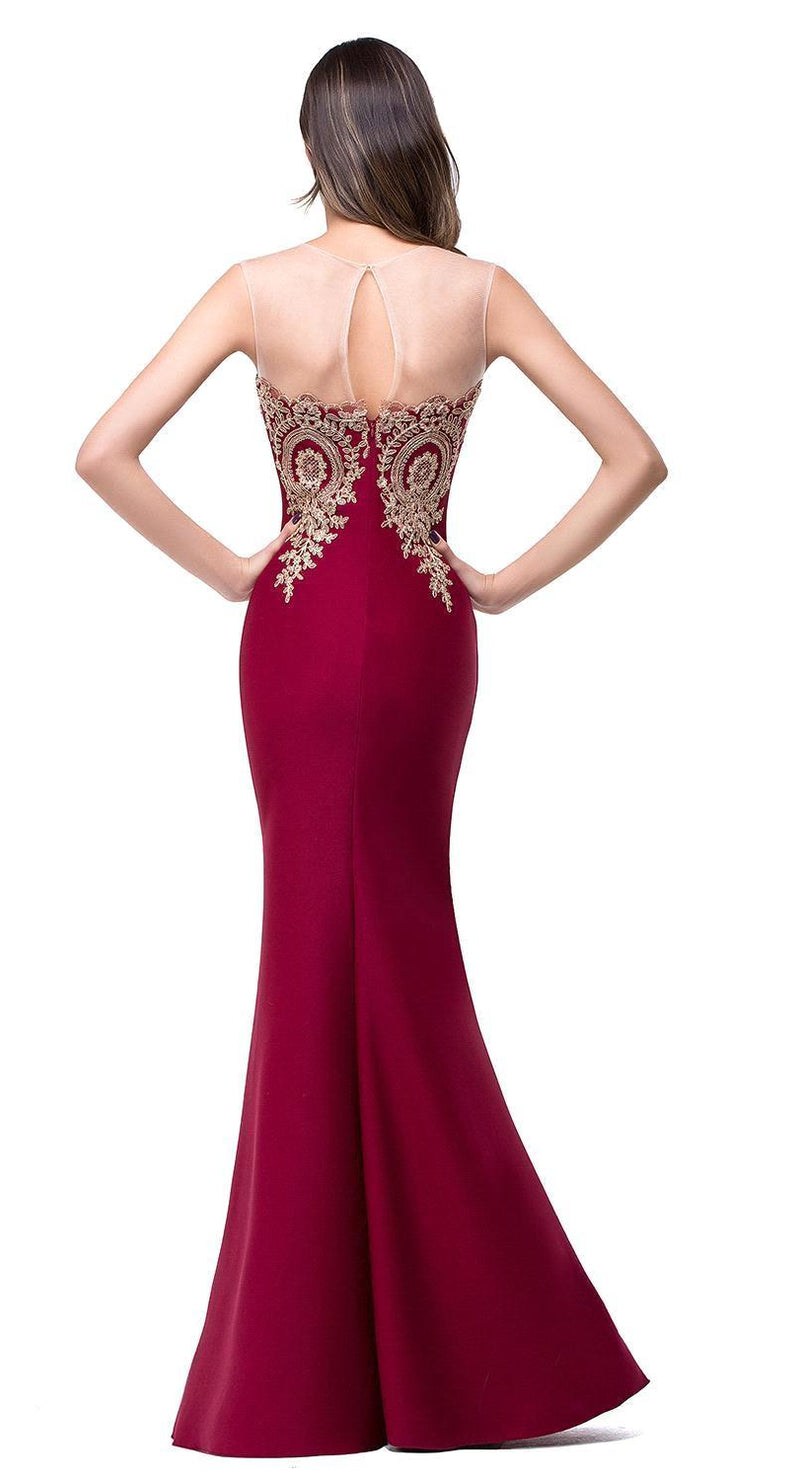 Long Sexy Backless Mermaid Lace Evening Dress