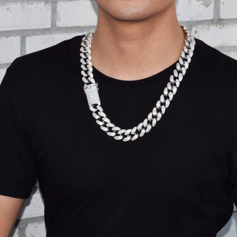 Men's 20mm Heavy Iced Zircon Miami Cuban Link Hip Hop Necklace