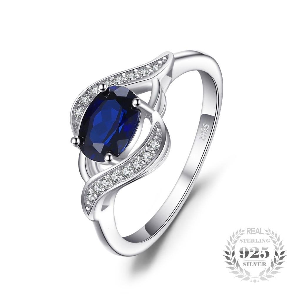 Blue Sapphire Statement Ring 925 Sterling Silver Ring