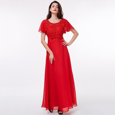 red sequins evening dress