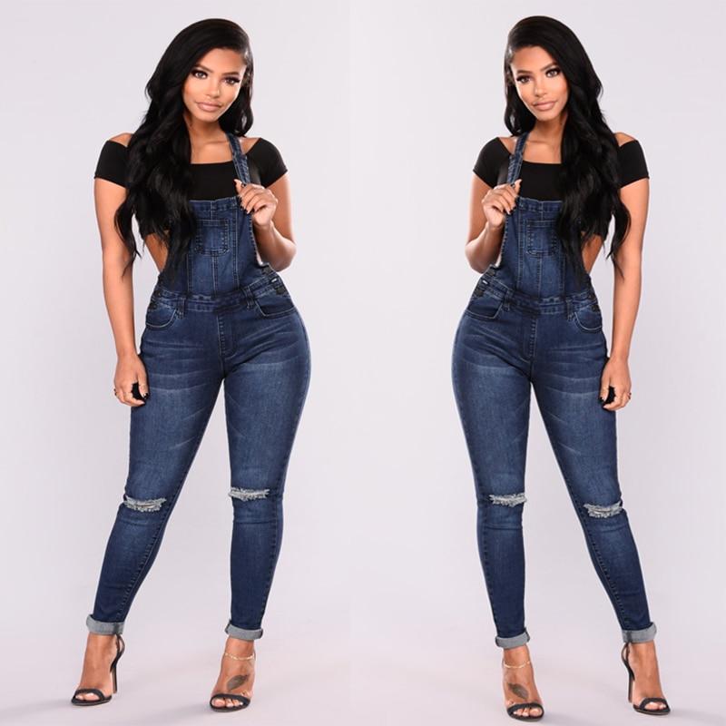 Stylish Women Sexy Overalls Jeans