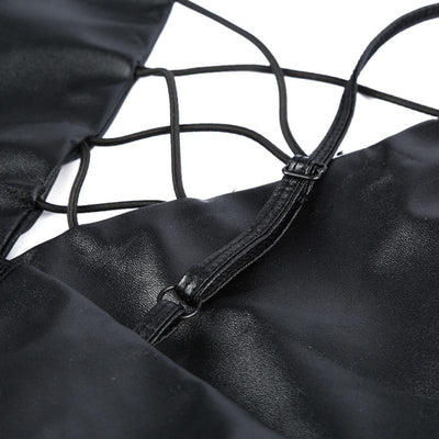 Black PU Leather Camisole