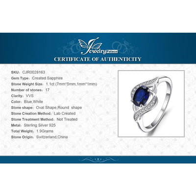 Blue Sapphire Statement Ring 925 Sterling Silver Ring