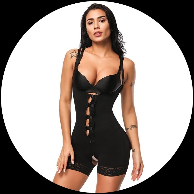 Clip and Zip Waist Lace Slimming Shaper Corset Control