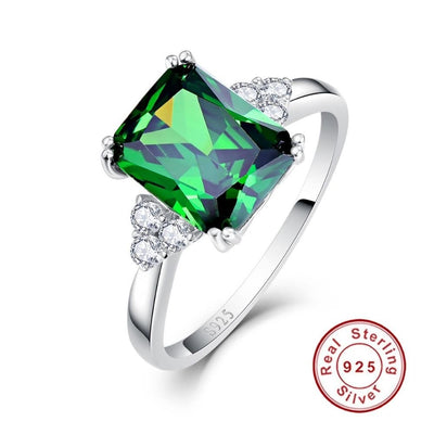 Emerald Ring 925 Solid Sterling