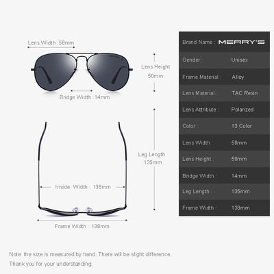 Men & Women Classic Pilot Polarized Sunglasses