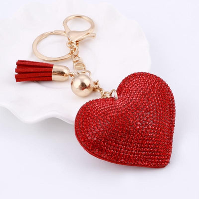 6 Colors Love Heart Pendant Key Chains For Girls